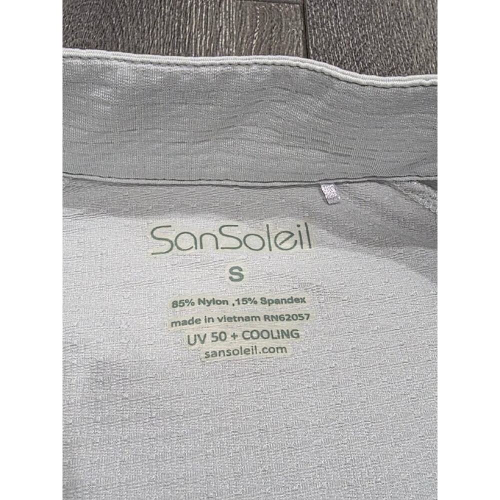 Sansoleil Long Sleeve tennis top quarter zip Shirt White Small A004162 - Picture 5 of 8